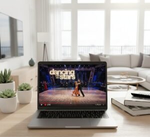 Dancing with the Stars live streaming on a laptop screen