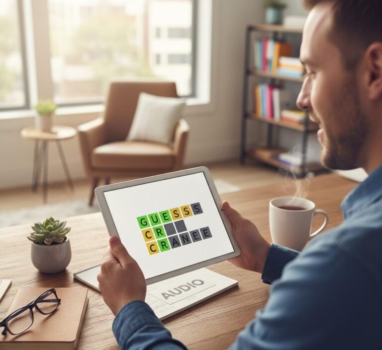 Wordle Hint for Today helping players solve the daily puzzle on a tablet