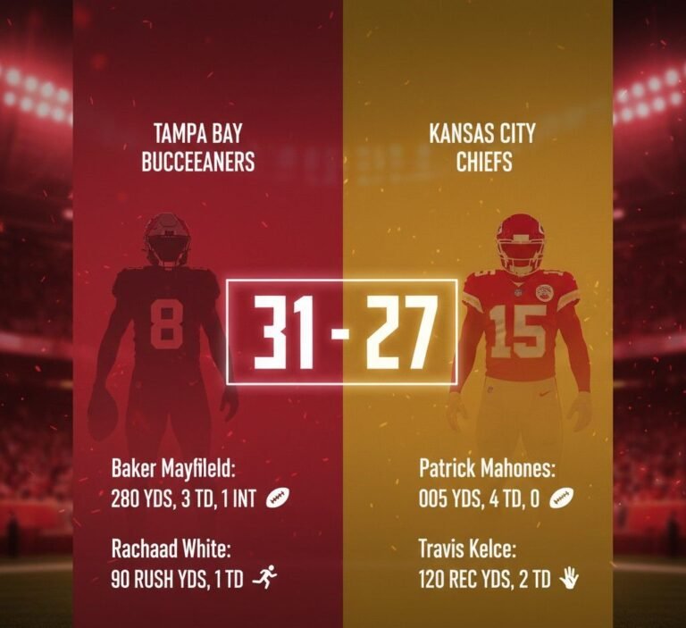 Tampa Bay Buccaneers vs Kansas City Chiefs Match Player Stats